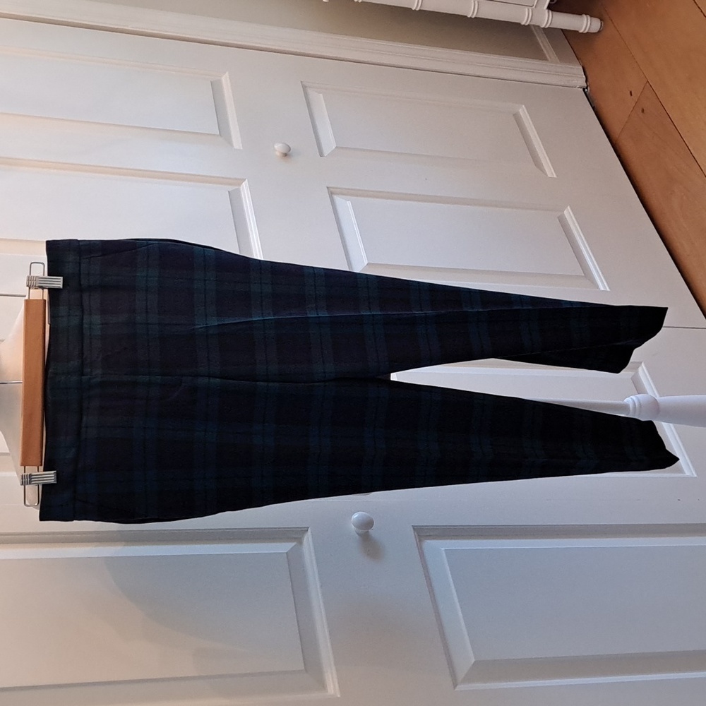 NWT Talbots Womens Hampshire Tartan Plaid Wool Blend Straight Leg Ankle Pants 8P